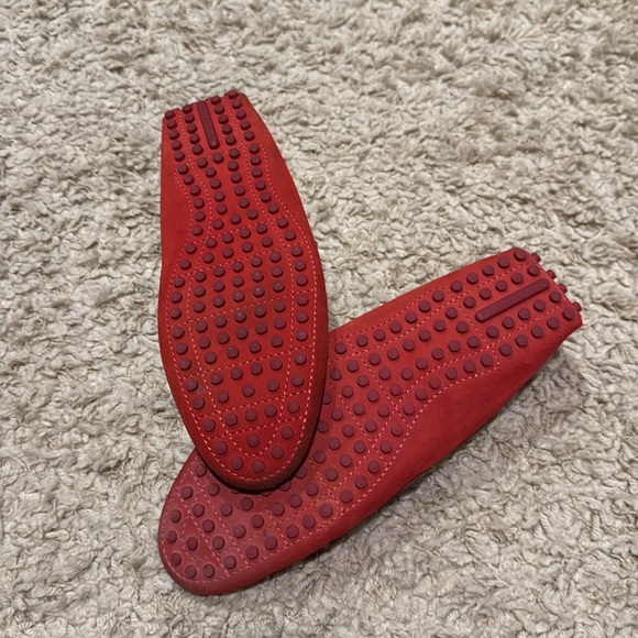 Louis Vuitton Hockenheim Moccasin Red Suede Driving Loafers - Picture 11 of 15